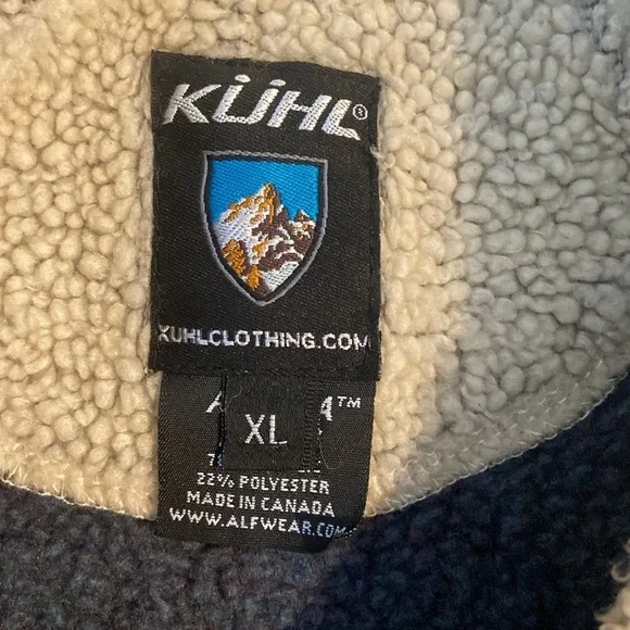 Kuhl mens XL Navy blue with gold stitching crewneck - Picture 2 of 3